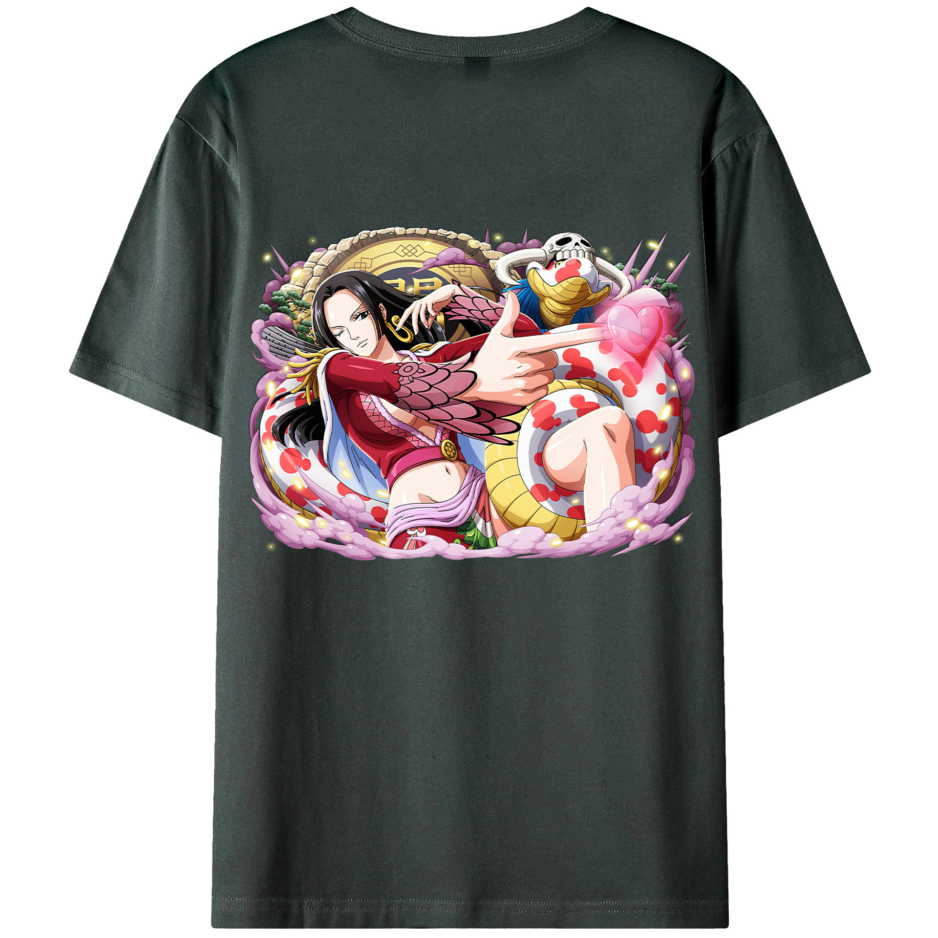 ワンピース ボア・ハンコック ONE PIECE Boa·Hancock 綿100％ メンズ半袖Tシャツ（バックプリント） 通気性